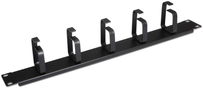 Aisens Organizador de Cables Metálico con 5 Anillos 19 pulgadas 1U Negro